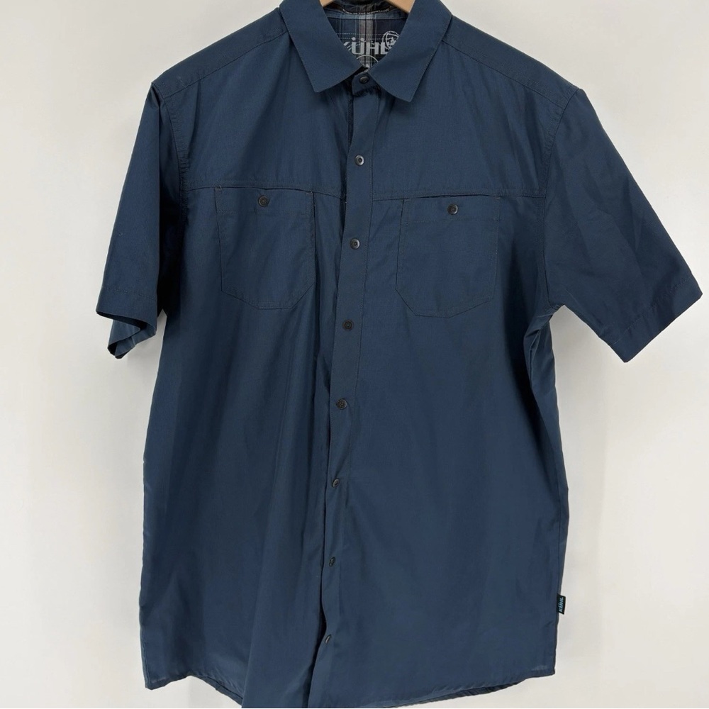 Men's Short-Sleeve Button-Up Shirt - Navy